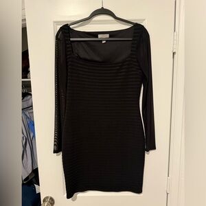 ASOS Black Square Neck Long Sleeve Party/Cocktail Dress- size 10